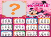 Calendário 2023 Minnie Vestido Rosa Colagem