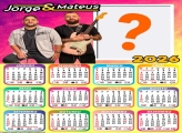 Calendário 2026 Jorge e Mateus Montagem de Foto