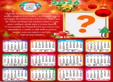 Calendário 2026 Mensagem Feliz Natal Querida Família Montagem de Foto