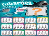 Calendário 2024 Editar Imagem Online Tubarões