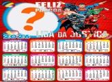 Calendário 2026 Feliz Páscoa Liga da Justiça Colagem de Fotos
