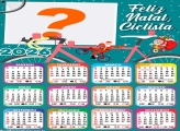 Calendário 2026 Feliz Natal Ciclistas Foto Colagem