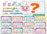 Calendário 2026 Mãe Coruja Dia das Mães Colagem de Fotos