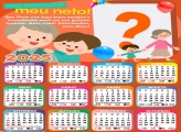Calendário 2025 Feliz Aniversário Neto Colagem de Foto