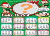 Calendário 2024 Feliz Natal Cebolinha Infantil Colagem de Foto