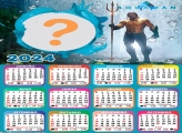 Calendário 2024 Aquaman Colar e Imprimir Online