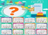 Calendário 2026 Aniversário de 1 Aninho Colagem Online
