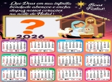 Calendário 2026 Religioso Noite de Natal Foto Moldura