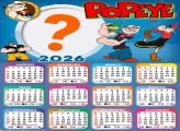 Calendário 2026 Popeye Fazer Colagem Grátis