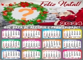 Calendário 2024 Feliz Natal Data de Alegria e Prosperidade Colar Foto Papai Noel