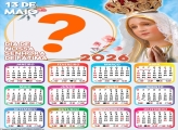 Calendário 2026 Dia de Nossa Senhora de Fátima 13 de Maio Montagem de Foto
