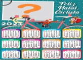 Calendário 2023 Feliz Natal Ciclistas Foto Colagem