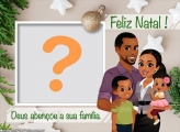 Moldura Deus Abençoe sua Família Frase Natalina